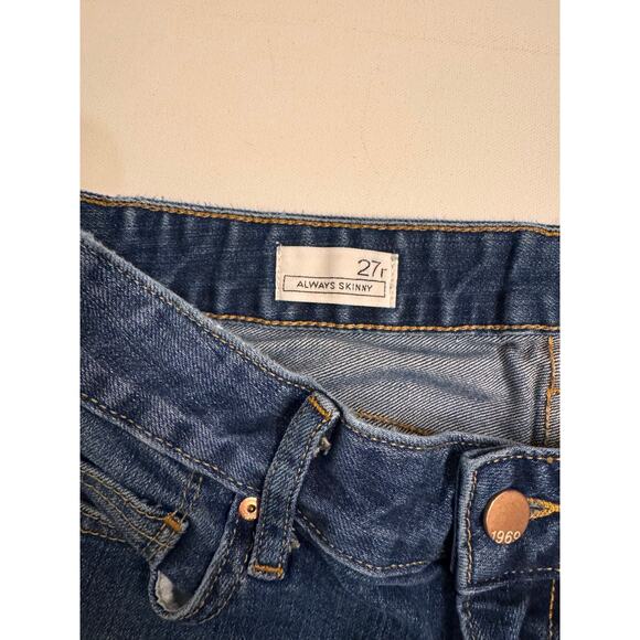 Gap Women's Always Skinny Jeans Denim Size 27R 30" Inseam Dark Wash - Picture 3 of 4